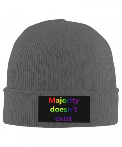 Majority Doesn't Exist Cozy Knitted Beanie Hat - Stylish Winter Headwear Acrylic Ideal for All Ages Deep Heather $12.72 Skull...