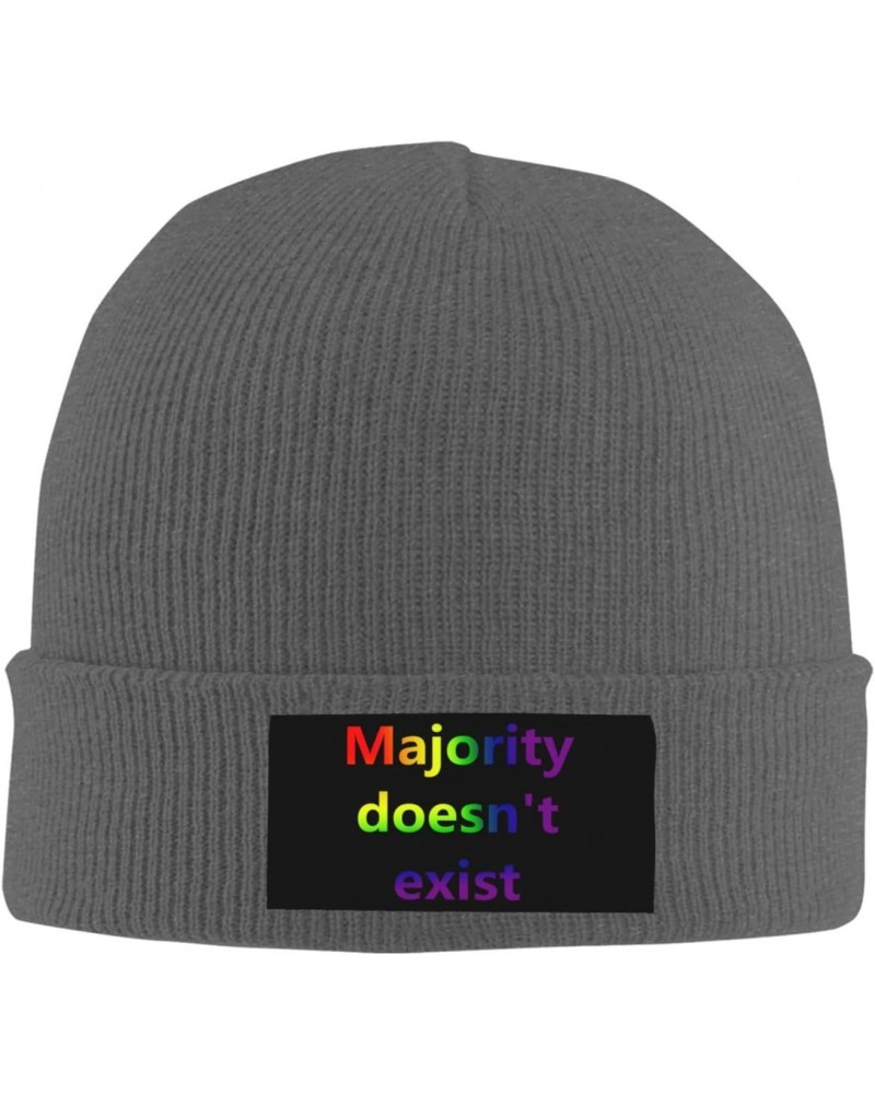 Majority Doesn't Exist Cozy Knitted Beanie Hat - Stylish Winter Headwear Acrylic Ideal for All Ages Deep Heather $12.72 Skull...