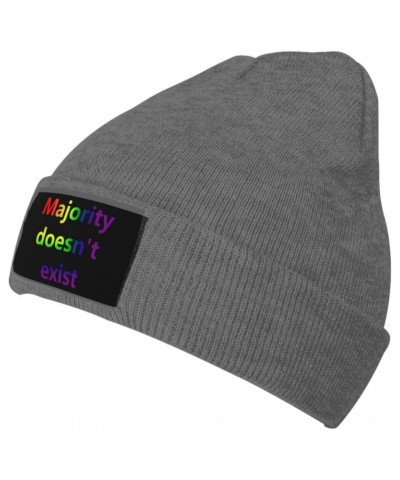 Majority Doesn't Exist Cozy Knitted Beanie Hat - Stylish Winter Headwear Acrylic Ideal for All Ages Deep Heather $12.72 Skull...