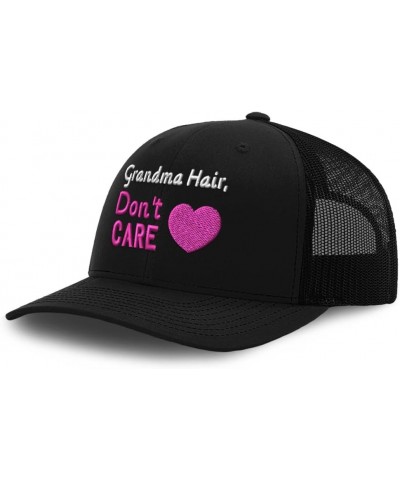 Trucker Baseball Cap Grandma Hair Don't Care Cotton Dad Hats for Men & Women Black $12.74 Baseball Caps