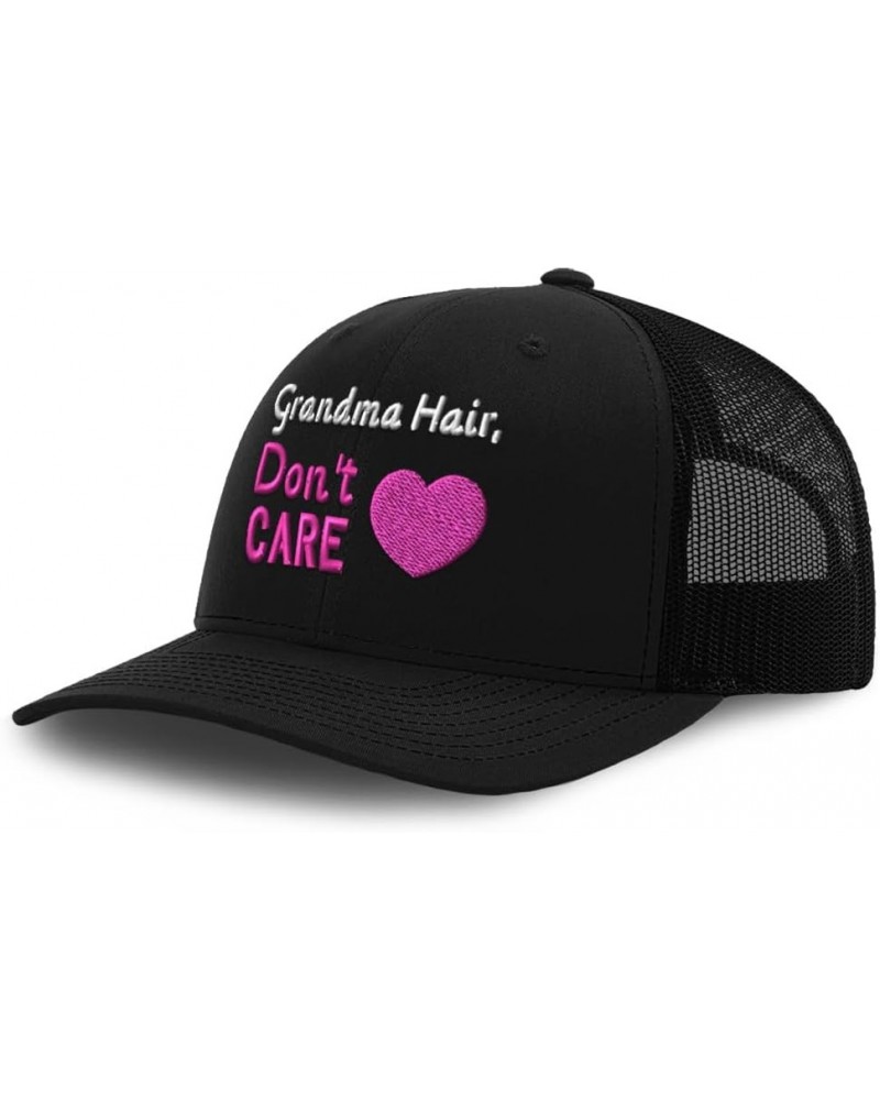 Trucker Baseball Cap Grandma Hair Don't Care Cotton Dad Hats for Men & Women Black $12.74 Baseball Caps