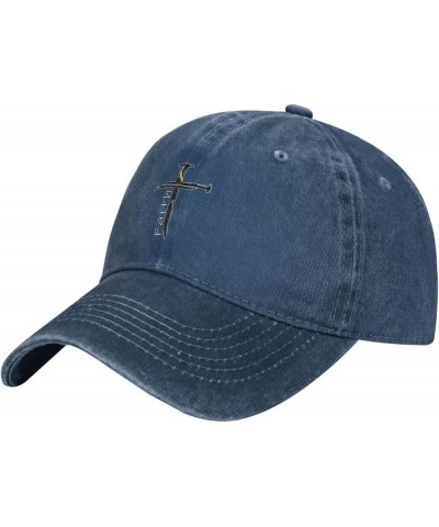 Down Syndrome Awareness Jesus Faith Nail Cross Baseball Cap Navy Blue $12.02 Baseball Caps