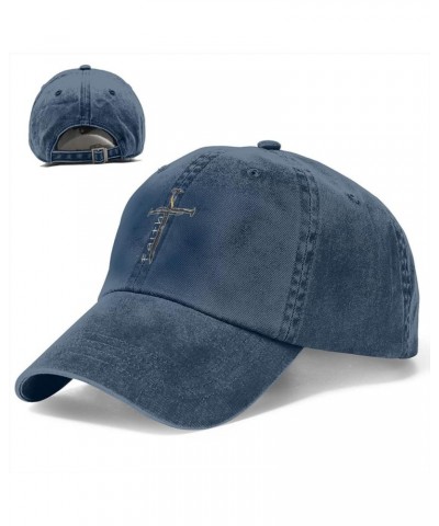 Down Syndrome Awareness Jesus Faith Nail Cross Baseball Cap Navy Blue $12.02 Baseball Caps