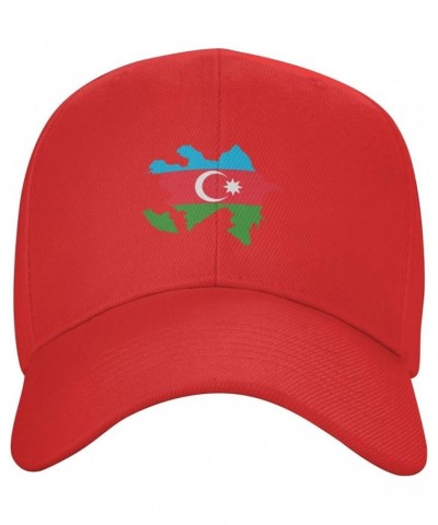 Azerbaijan Terrain Map Baseball Cap for Men Women Hat Adjustable Truck Driver Baseball Caps Dad Hats Red $11.49 Baseball Caps