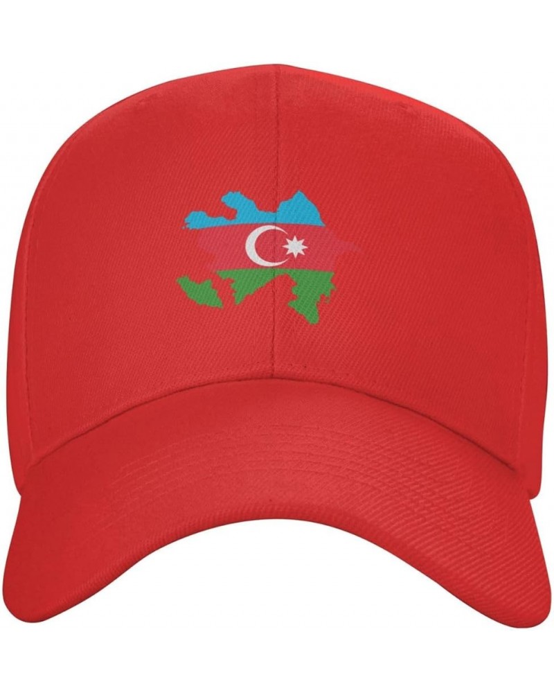 Azerbaijan Terrain Map Baseball Cap for Men Women Hat Adjustable Truck Driver Baseball Caps Dad Hats Red $11.49 Baseball Caps