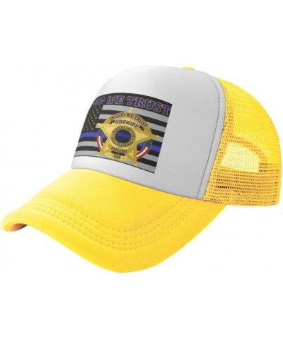 Sheriff Deputies in God We Trust1 Flag-Trucker Hats Denim Hats Cowboy Knit hat Baseball Caps Fisherman's hat Yellow $16.47 Ba...