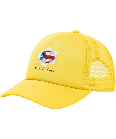 Dad Hat/Cap Mesh Baseball Cap Adjustable Trucker Hat Unisex Yellow $11.06 Baseball Caps