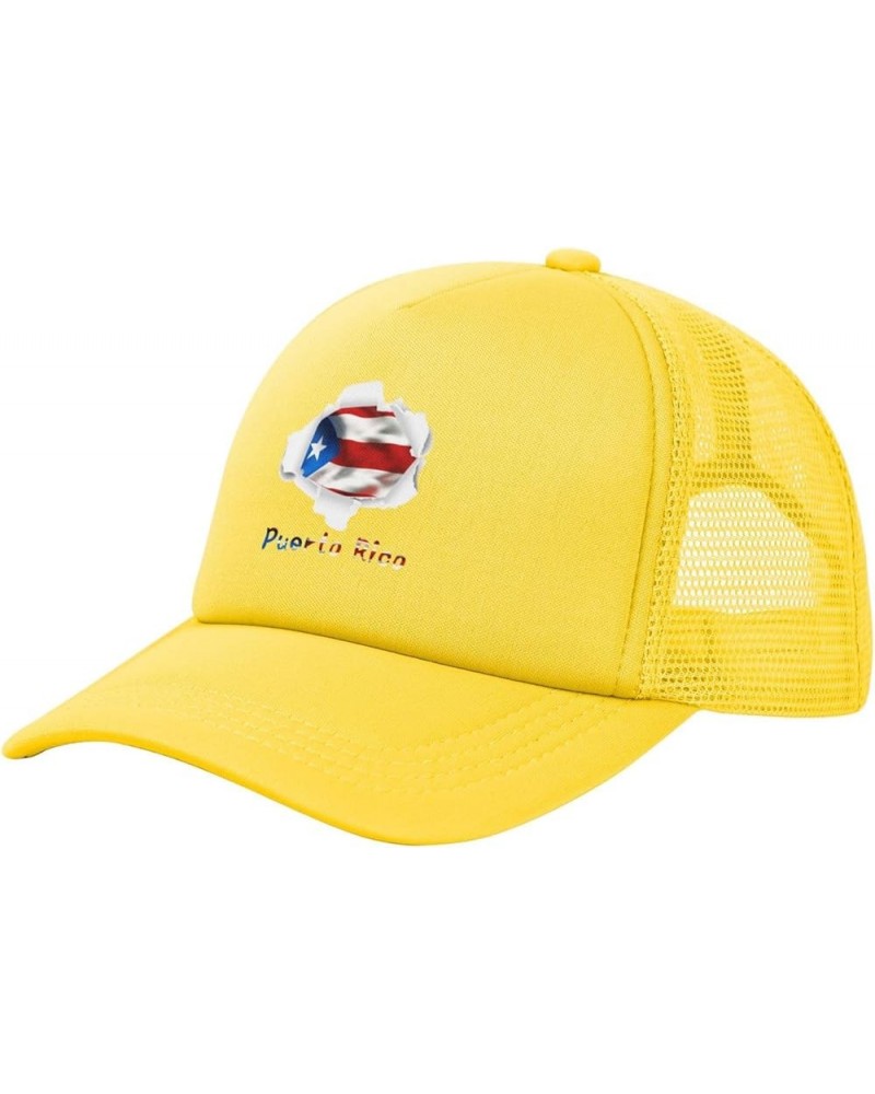 Dad Hat/Cap Mesh Baseball Cap Adjustable Trucker Hat Unisex Yellow $11.06 Baseball Caps