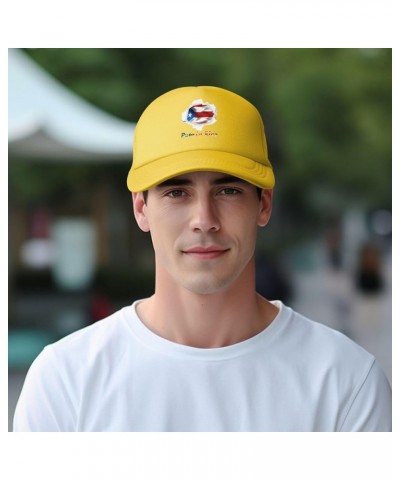 Dad Hat/Cap Mesh Baseball Cap Adjustable Trucker Hat Unisex Yellow $11.06 Baseball Caps