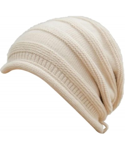 Unisex Winter Fashion Windproof Warm Drawcord Solid Color Crimp Knitted Cap Pile Cap Warm Fuzzy Lined Skul $10.48 Skullies & ...