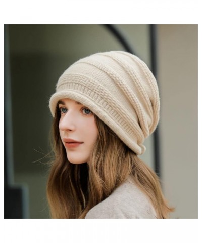 Unisex Winter Fashion Windproof Warm Drawcord Solid Color Crimp Knitted Cap Pile Cap Warm Fuzzy Lined Skul $10.48 Skullies & ...