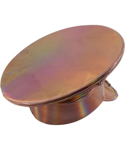 Shiny Police-Style Peaked Cap with Rings Rose Gold $18.54 Baseball Caps