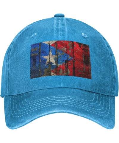 Puerto Rico Wallpaper Flag Print Washed Cowboy Baseball Cap for Adults Adjustable Caps Fashion Cap A Sun Hat Blue $10.09 Base...