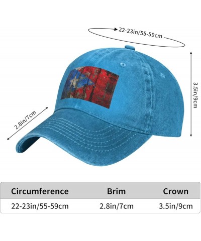 Puerto Rico Wallpaper Flag Print Washed Cowboy Baseball Cap for Adults Adjustable Caps Fashion Cap A Sun Hat Blue $10.09 Base...