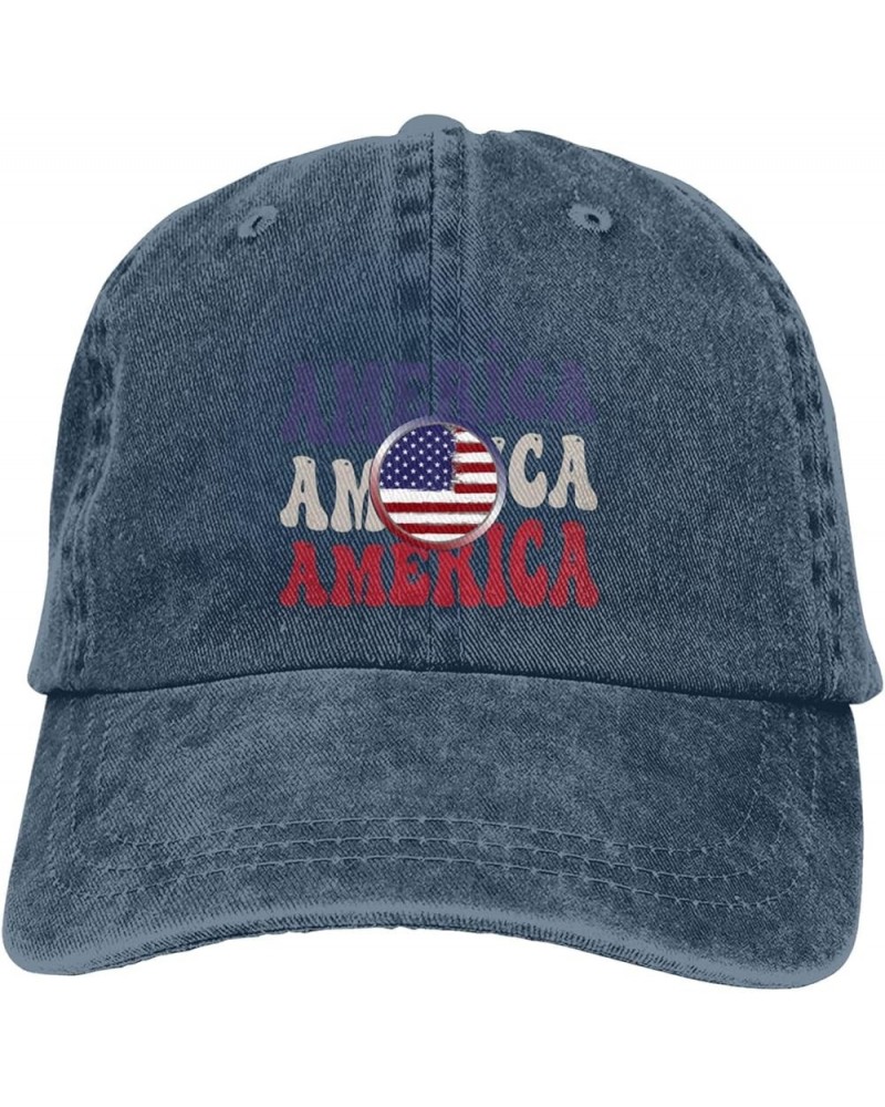 America Retro Baseball Cap Women Men Baseball Cap Truck Dad Hats Navy Blue $9.57 Baseball Caps