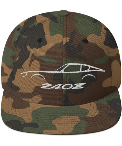 Datsun 240z Silhouette S30 Vintage JDM Car Snapback Hat Embroidered Adjustable snap Back Green Camo $20.04 Baseball Caps