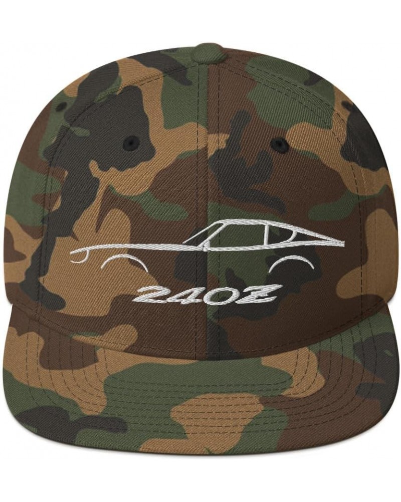 Datsun 240z Silhouette S30 Vintage JDM Car Snapback Hat Embroidered Adjustable snap Back Green Camo $20.04 Baseball Caps