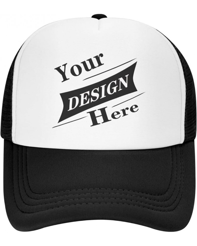 Custom Hats Your Custom Here,Custom Name Hat,Add Your Own Text and Design,Classic Mens Womens Trucker Hat Black-13 $9.41 Base...