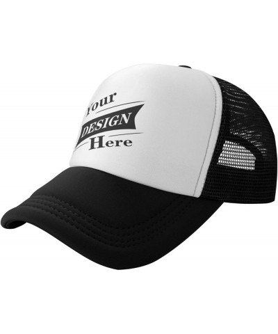 Custom Hats Your Custom Here,Custom Name Hat,Add Your Own Text and Design,Classic Mens Womens Trucker Hat Black-13 $9.41 Base...