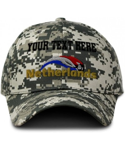 Custom Camo Baseball Cap Netherlands Soccer Cotton Hunting Dad Hats for Men & Women Pixel Camo Personalized Text Here $17.99 ...