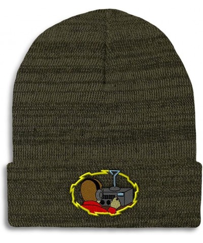 Custom Beanies for Men Ham Radio Operator Embroidery Others Winter Hats for Women Acrylic Skull Cap 1 Size Heather Olive Gree...