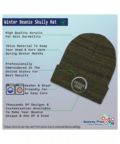 Custom Beanies for Men Ham Radio Operator Embroidery Others Winter Hats for Women Acrylic Skull Cap 1 Size Heather Olive Gree...