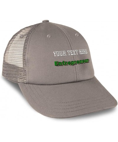 Custom Trucker Hat Baseball Cap Entrepreneur Money Cotton Startup Dad Hats for Men & Women Grey Personalized Text Here $12.80...