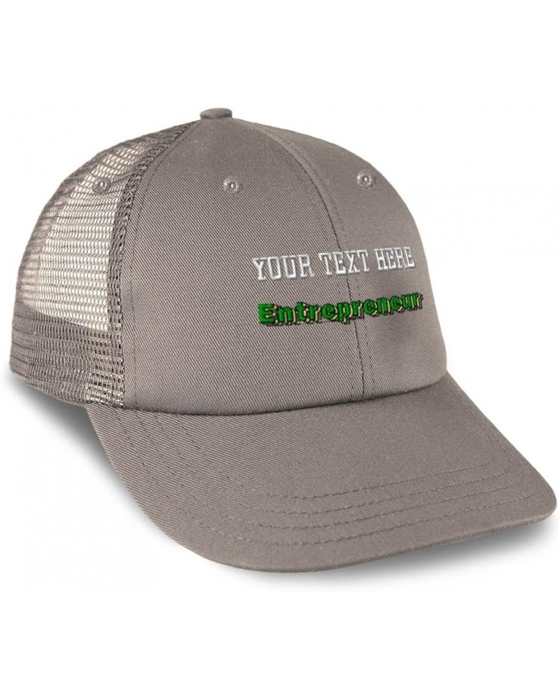 Custom Trucker Hat Baseball Cap Entrepreneur Money Cotton Startup Dad Hats for Men & Women Grey Personalized Text Here $12.80...