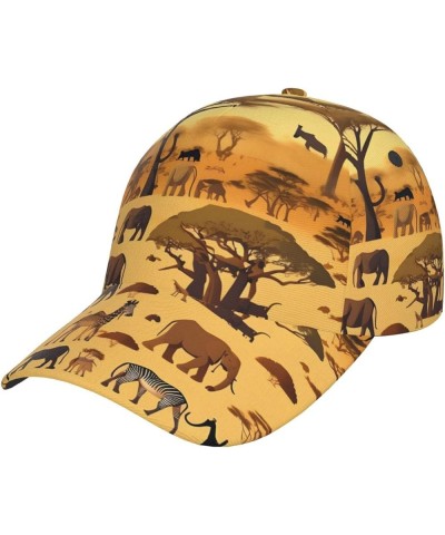 Bohemian Style Printed Unisex Baseball Cap - Adjustable Chic Dad Hat for Men, Women, and Teens African Grassland Animals $15....