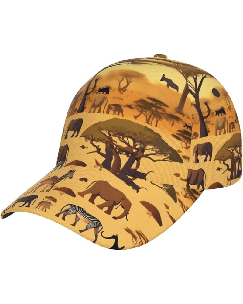 Bohemian Style Printed Unisex Baseball Cap - Adjustable Chic Dad Hat for Men, Women, and Teens African Grassland Animals $15....