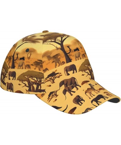 Bohemian Style Printed Unisex Baseball Cap - Adjustable Chic Dad Hat for Men, Women, and Teens African Grassland Animals $15....