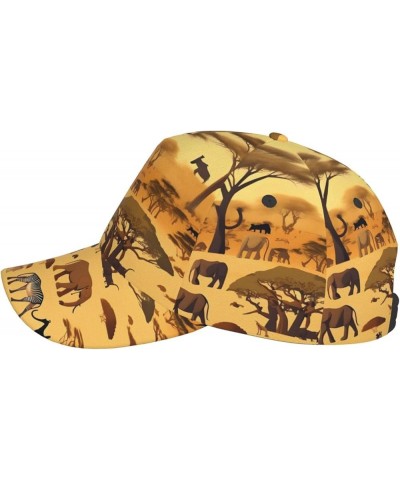 Bohemian Style Printed Unisex Baseball Cap - Adjustable Chic Dad Hat for Men, Women, and Teens African Grassland Animals $15....