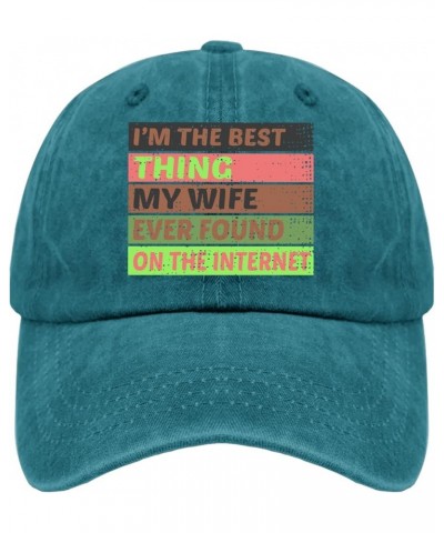 I'm The Best Thing My Wife Ever Found On The Internet Trucker hat Hunting hat Pigment Black Gifts for Grandma Sun Cyan Blue $...