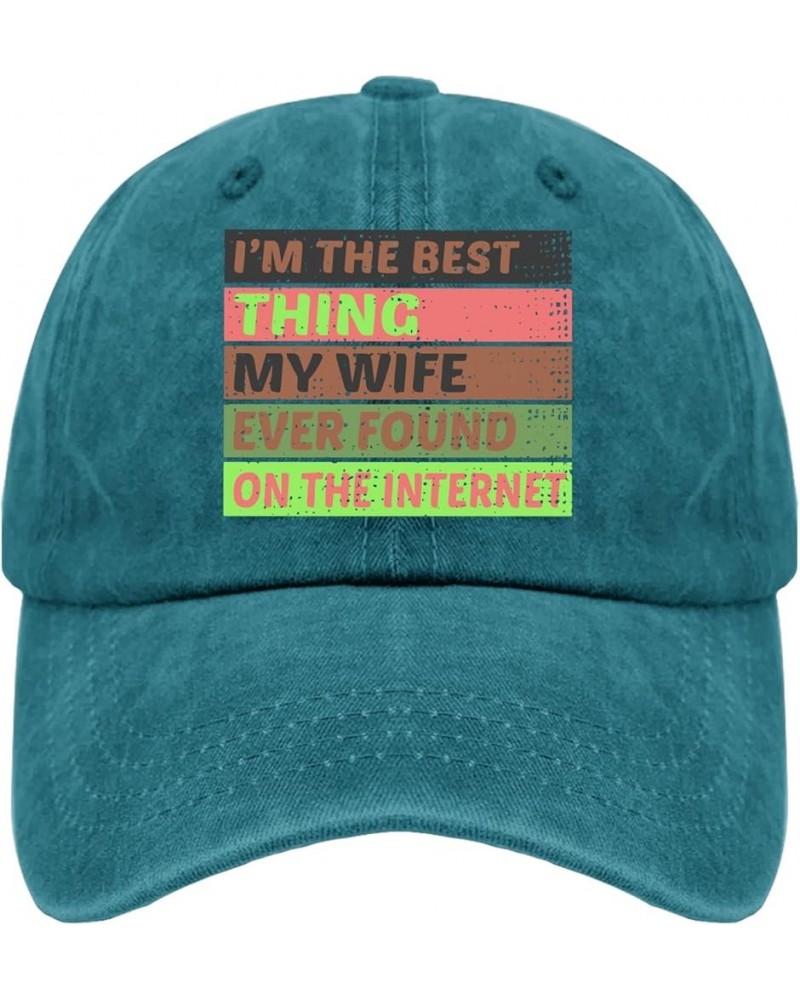 I'm The Best Thing My Wife Ever Found On The Internet Trucker hat Hunting hat Pigment Black Gifts for Grandma Sun Cyan Blue $...