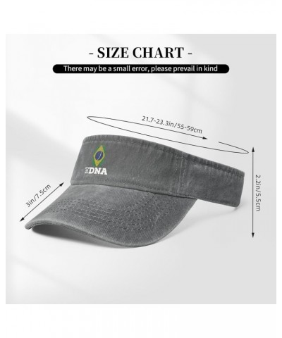 Brazil It's in My DNA Sun Visor Hats for Women Men Adjustable Cotton Sun Hat Golf Cap Gray $10.51 Visors