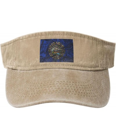 Silk Style Flag of New Hampshire Sun Hat Sun Visor Hats for Women Men Baseball Cap Golf Hats Natural $14.20 Visors