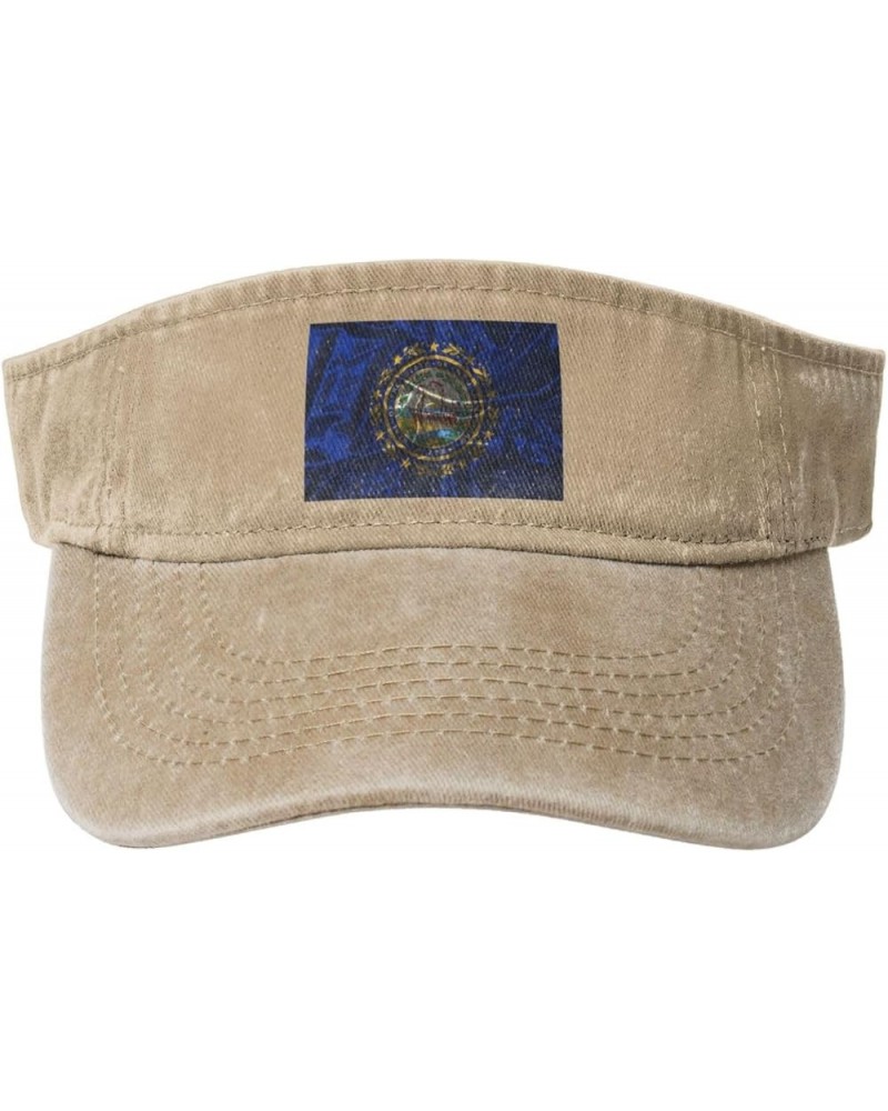 Silk Style Flag of New Hampshire Sun Hat Sun Visor Hats for Women Men Baseball Cap Golf Hats Natural $14.20 Visors