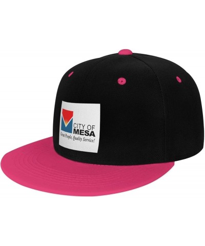 Flag of Mesa, Arizona (-2005) Snapback Hat for Men Women Baseball Cap Trucker Flat Bill Hats Dad Caps Pink $12.85 Baseball Caps