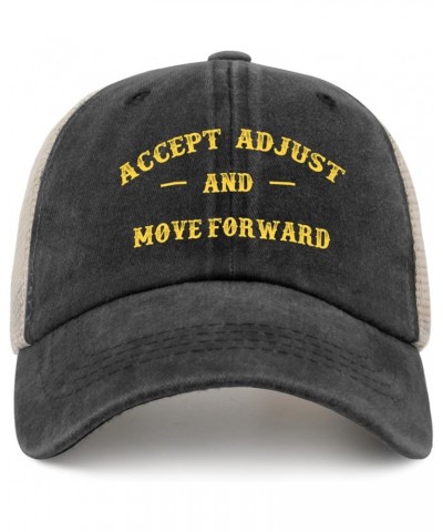 Accept Adjust and Move Forward Caps Womens Summer Hat AllBlack Custom Hat Gifts for Women Beach Hat Allblack $10.57 Sun Hats