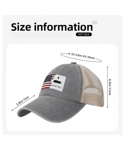 Ripped Style American and Texas Flag Come and Take It Baseball Cap Women Men Mesh Back Hats Vintage Cowboy Hat Dad Caps Gray ...