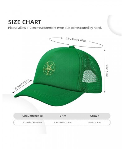 Inverted Pentacle Pewter Satanic Goat Unisex Trucker Hats Mesh Hats Sport Baseball Caps Adjustable Fashion Hat Green $8.69 Ba...