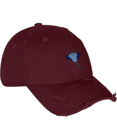 Stingray Vintage Dad Hat Embroidered Cap Fishing Ocean Maroon $14.99 Baseball Caps