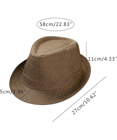 Men and Women Retro Jazz Hat Bohemian Style British Sun Hat Travel Sun Hat Cord for Hat Watermelon Red-d $11.24 Sun Hats