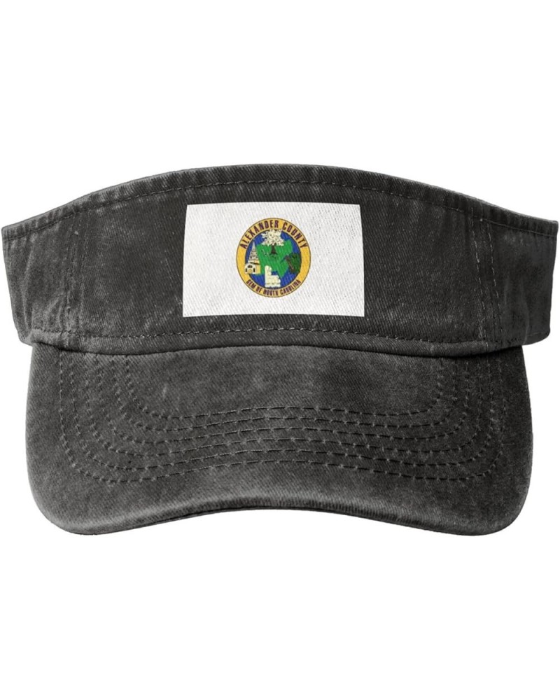 Alexander County Flag Sun Visor Hats for Women Men Sun Hat Vintage Golf Hat Adjustable Baseball Cap Black $14.86 Visors