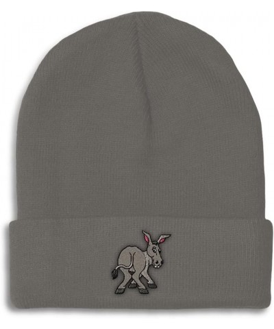 Beanies for Men Funny Donkey Embroidery Winter Hats for Women Acrylic Skull Cap 1 Size Dark Grey Design Only $15.02 Skullies ...