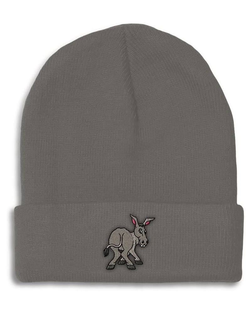 Beanies for Men Funny Donkey Embroidery Winter Hats for Women Acrylic Skull Cap 1 Size Dark Grey Design Only $15.02 Skullies ...