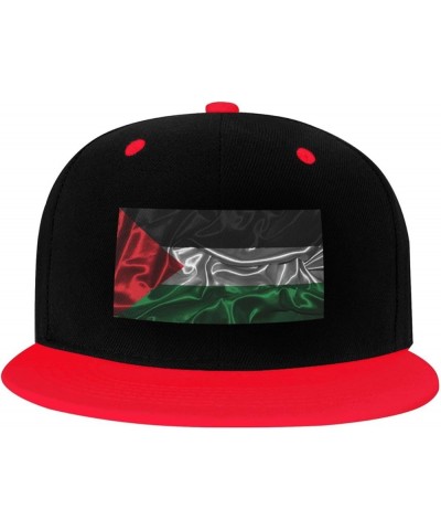 Silk Style Flag of Palestine Snapback Hat for Men Women Baseball Cap Trucker Flat Bill Hats Dad Caps Red $10.91 Baseball Caps