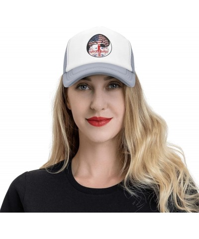 Yin Yang Tree American Britain Flag Men Women Mesh Baseball Cap Gray $16.80 Baseball Caps