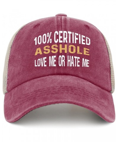 Hat for Women Funny 100% Asshole Hat for Mens AllBlack Cycling Cap Fashionable Unique Gifts for Welders Deep Rose $10.10 Base...