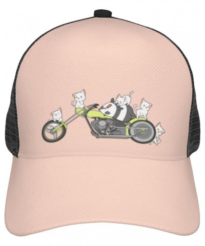 Panda and Motorcycle Baseball Cap for Women Mens Caps Dad Hat Trucker Hat Mesh-Back Cap Adjustable Breathable Hats Gift Caps ...